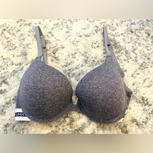 Tommy Hilfiger Strappy Back Grey Push Up Bra - 34B